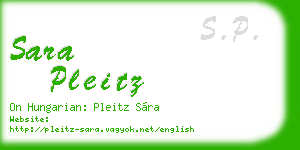 sara pleitz business card